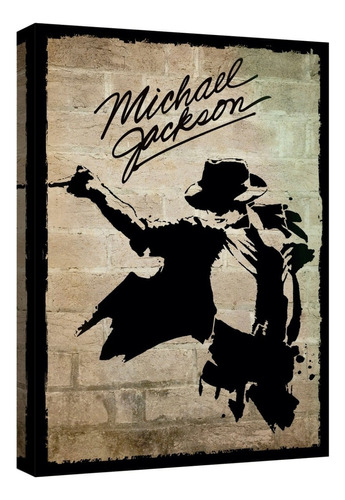 Cuadro Decorativo Canvas Moderno Michael Jackson Baile Armazón Natural