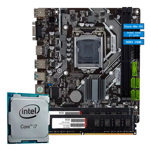 Kit Pc Gamer Intel Core I7 Ddr3 16gb Placa Mae H61 Slot M2