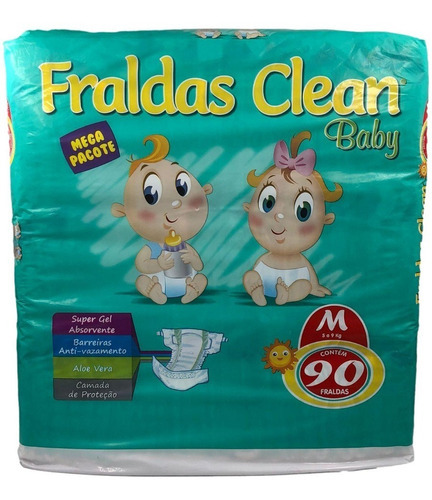 Fralda Descartavel Infantil Clean Baby Barata Mega Pacote Gênero Sem gênero Tamanho Médio (M
