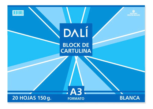 Block A3 Cartulina Blanca 150 G X 20h- Papelería Bonita