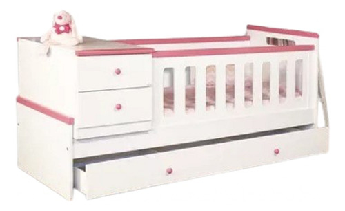 Cama Cuna Funcional Lamby C- Carro Simil Caj. Mdf Laqueado