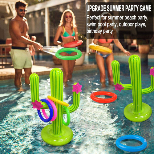 Juego De Lanzamiento De Anillo De Cactus Inflable De 2 Pieza