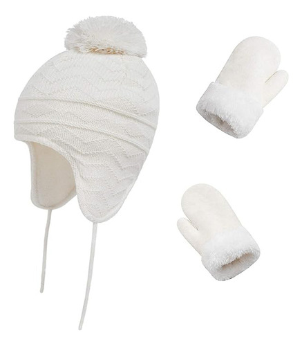 Set De 2 Gorros Y Guantes De Color Puro Para Bebé, Otoño/inv