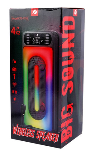 Parlante Bluetooth Con Micrófono 10w Luz (fm, Usb, Aux, Mp3)