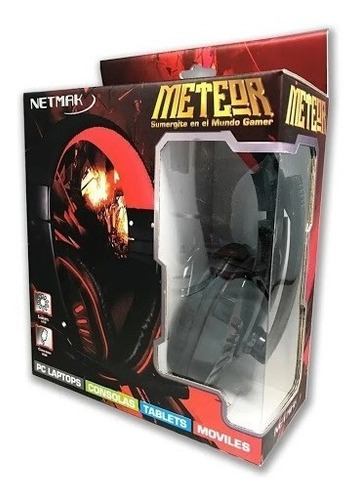 Imagen 2 de 2 de Auricular Gamer 5.1 Ps4 Pc Netmak Nm-meteor Cable 2.2m