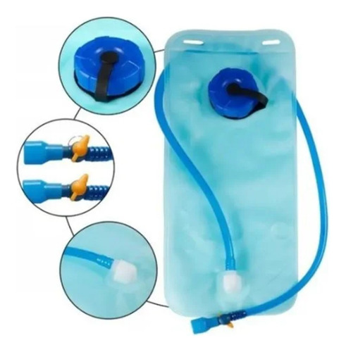 Mochila De Hidratação Bolsa D`água Ciclismo 2l Impermeável Cor Preto Desenho Do Tecido Liso