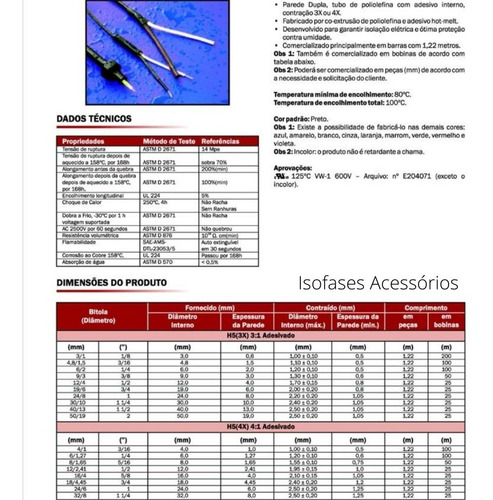 Tubo Termo Contrátil 9mm Com Cola Interna X 5 Metros C/ Nf