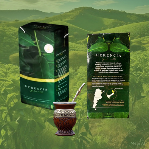Yerba Mate Con Palo Anti Acidez Herencia Pack X 10 U
