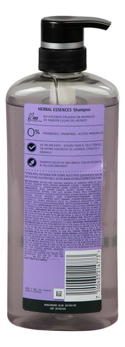 Shampoo Herbal Essences Antifrizz Lavanda & Aceite Almendras