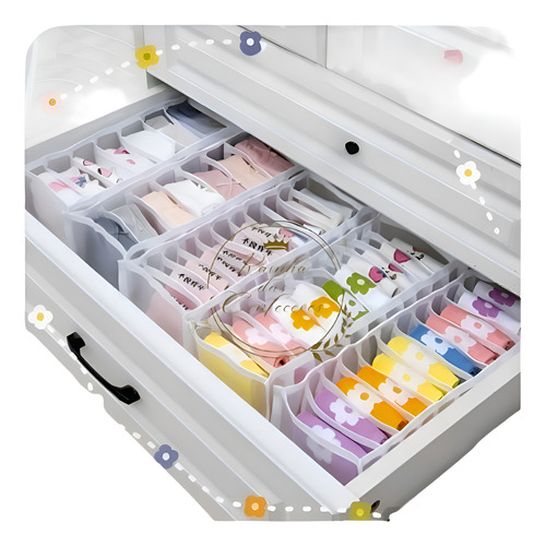 Kit Com 12 Colméias Organizadoras De  Gavetas 15x40x10 Bebê