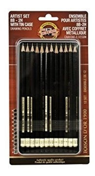 Kohinoor Toison D39or Graphite Pencil Artist Set, 12 Lã...