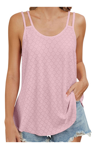 Blusa Casual Sin Mangas De Moda Para Mujer Con Cuello