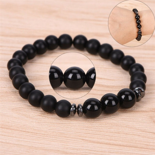 Pulsera Turmalina Negra Onix 8mm Chakra, Con Envio