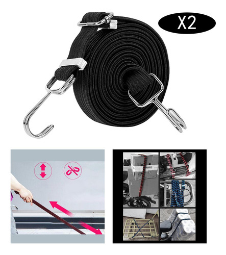 2x Correa De Equipaje De Viaje Con Cordón Elástico Para