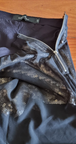 Pollera Transparente Con Mini Short Lentejuelas (Usado)
