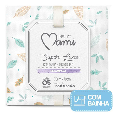 Fralda Super Luxo Mami Com Bainha Neutro 05 Un - Papi Mami