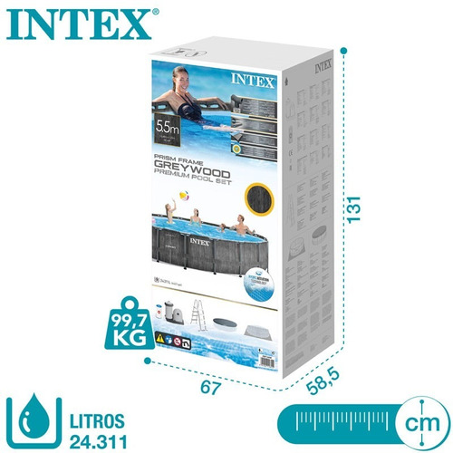 Piscina Tubular Estructural Intex Premium Jardín 5.49*1.22cm