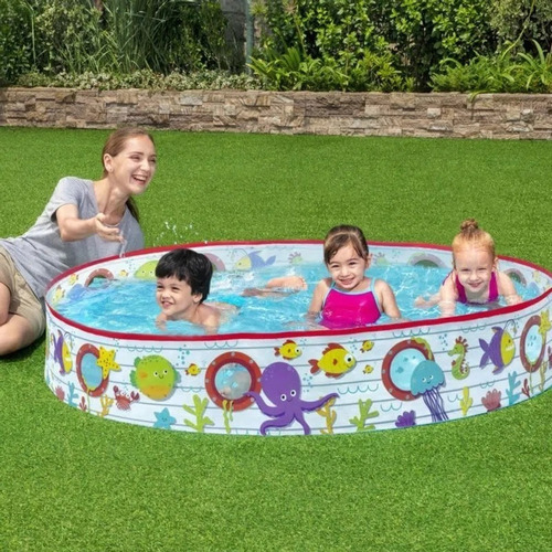Imagen 6 de 8 de Pileta Infantil Rigida Autoarmable 435 L Bestway 55029
