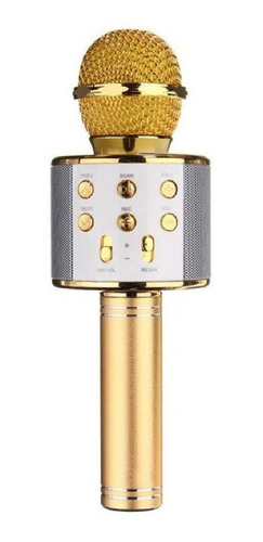 Micrófono Wsier WS-858 Dinámico Omnidireccional color oro