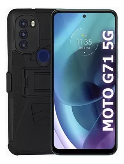 Funda Uso Rudo Moto G71 5g Case Clip + 2 Micas De Cristal