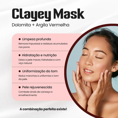 Clayey Mask Reconstrutora Dolomita Com Argila Vermelha 800g