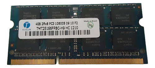Memória Notebook Ddr3 4gb Tmt251s6fr8c-h9 Teikon 2rx8 10600s (Usado)