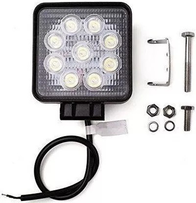 Faro Auxiliar Proyector Cuadrado 9 Led 27w Agro Vehículo