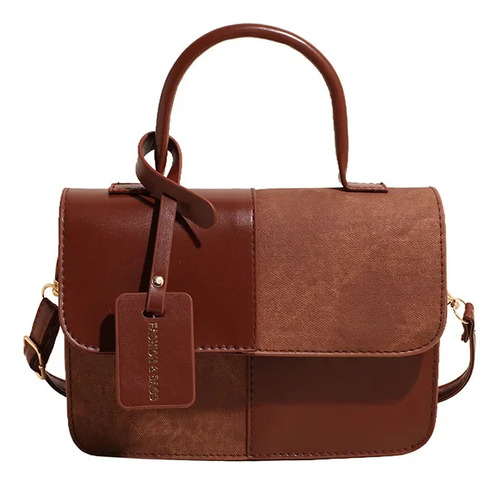 Bolso Pequeño De Color En Contraste Para Mujer, Retro, Moda