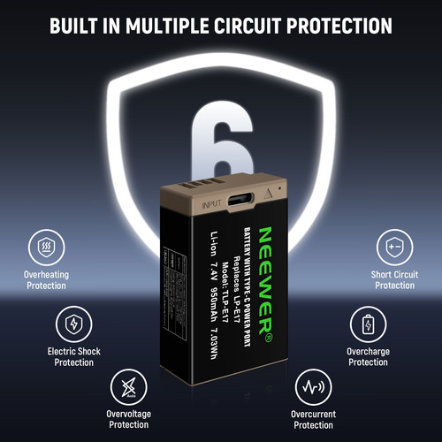 Neewer 950mah Lp-e17 Batería P/ Canon R50 R8 Rp R10 R100 T8i