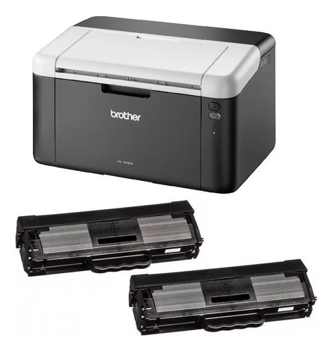 Impresora Láser Brother Hl-1212w Wifi + 2 Toner Extra Tn1060 Color Negro/Blanco