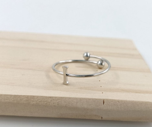 2 Uds De Anillos Con Inicial Acero Inoxidable Vie Or I Ajustable