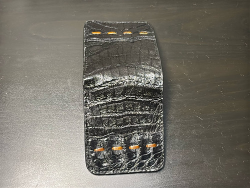 Cartera Piel Exótica Original Cocodrilo Negra
