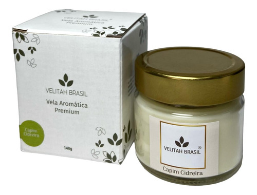 Vela Aromática Premium Capim Cidreira 140g 30h Aromatizada