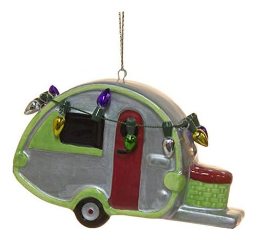 Ceramic Teardrop Camper Travel Trailer Christmas Orname...