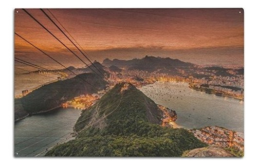 Río De Janeiro, Brasil - Ciudad En La Noche (10x15 Pared