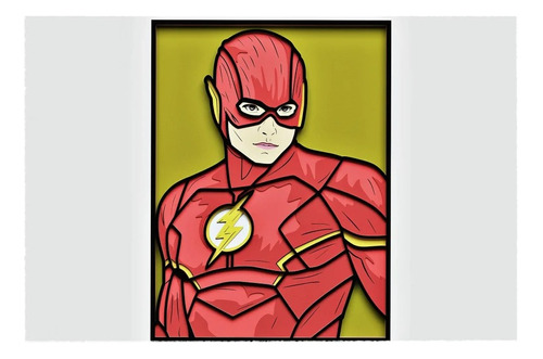 Cuadro Decorativo Flash Dc Comic Liga Justicia  Madera