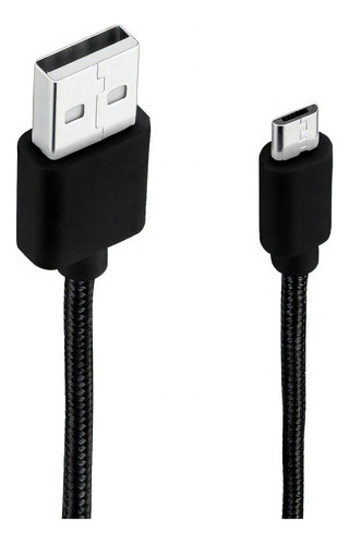 Cable Trenzado Micro Usb Negro Carga Y Sincroniza Datos