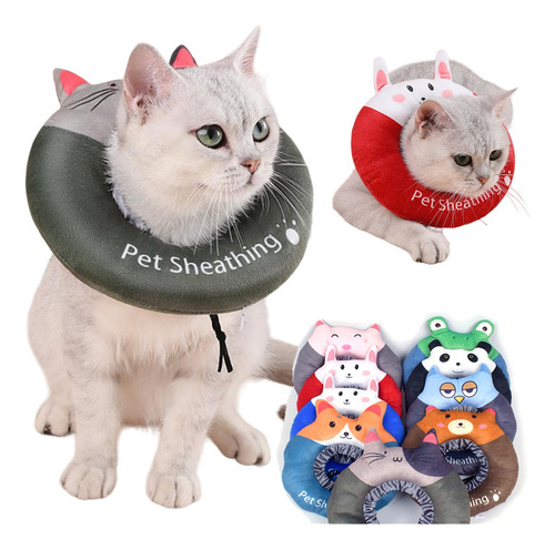 Collar Isabelino Inflable Luz Led Perros Gatos Conejos Small