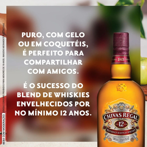 Chivas Regal 12 Anos - 750 Ml - Kit C 02 Uni - Envio Flex