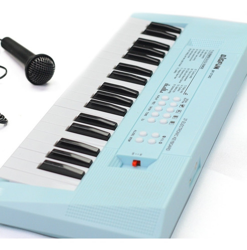 Imagem 2 de 3 de Teclado Infantil Standard 37 Teclas Usb Azul C/ Microfone