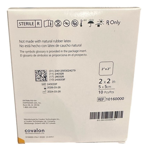 Apósito Colágeno Colactive Plus, 5x5cm, Caja 10 Pzas,no Cfdi Blanco