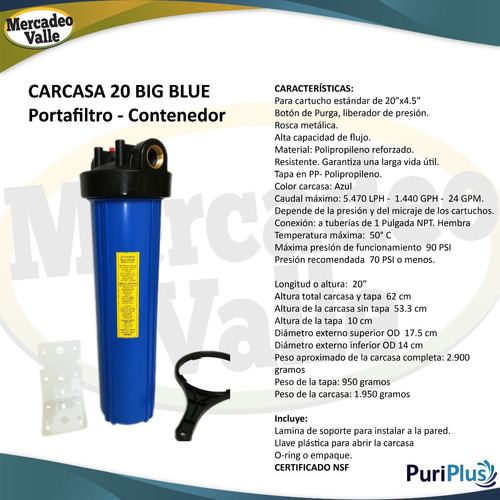 Imagen 3 de 8 de Sistema Big Blue Control Hierro Para Agua, Katalox Light