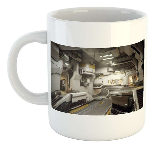 Taza Ceramica Nave Espacial Interior Centro Control M2 M4