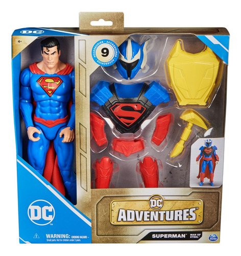 Muñeco Superman Hombre De Acero Con 9 Accesorios Dc Series