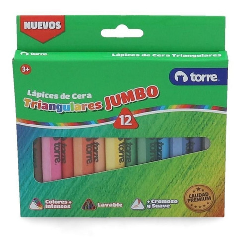 Pack De 2 Sets De 12 Lapices Cera Triangulares Torre