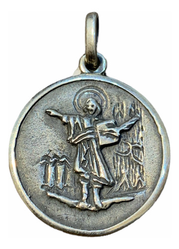 Medalla San Pancracio En Plata 925. De 2,3 Cm. Tuset.