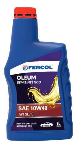 Aceite Fercol Oleum Semisintetico 10w-40 1 L