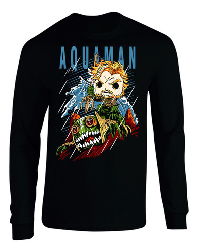 Camiseta Manga Larga Aquaman Dc Heroes Camibuso Sueter 