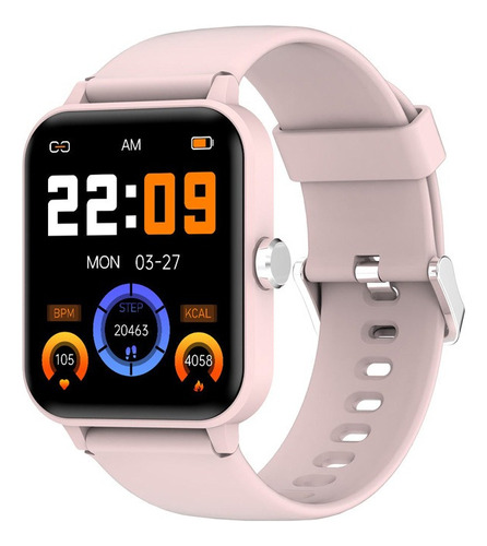 Reloj Inteligente Smartwatch Blackview Modelo R30 De 1.83´ Caja Rosa Malla Rosa Bisel Rosa Diseño De La Malla Lisa