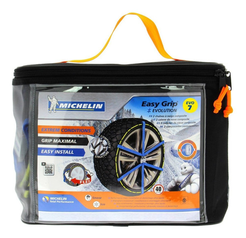 Imagen 3 de 12 de Cadena Para Nieve Tela Red Easy Grip Evo 10 Michelin Evo10